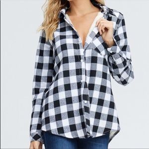 Faux Fur Plaid Shirt